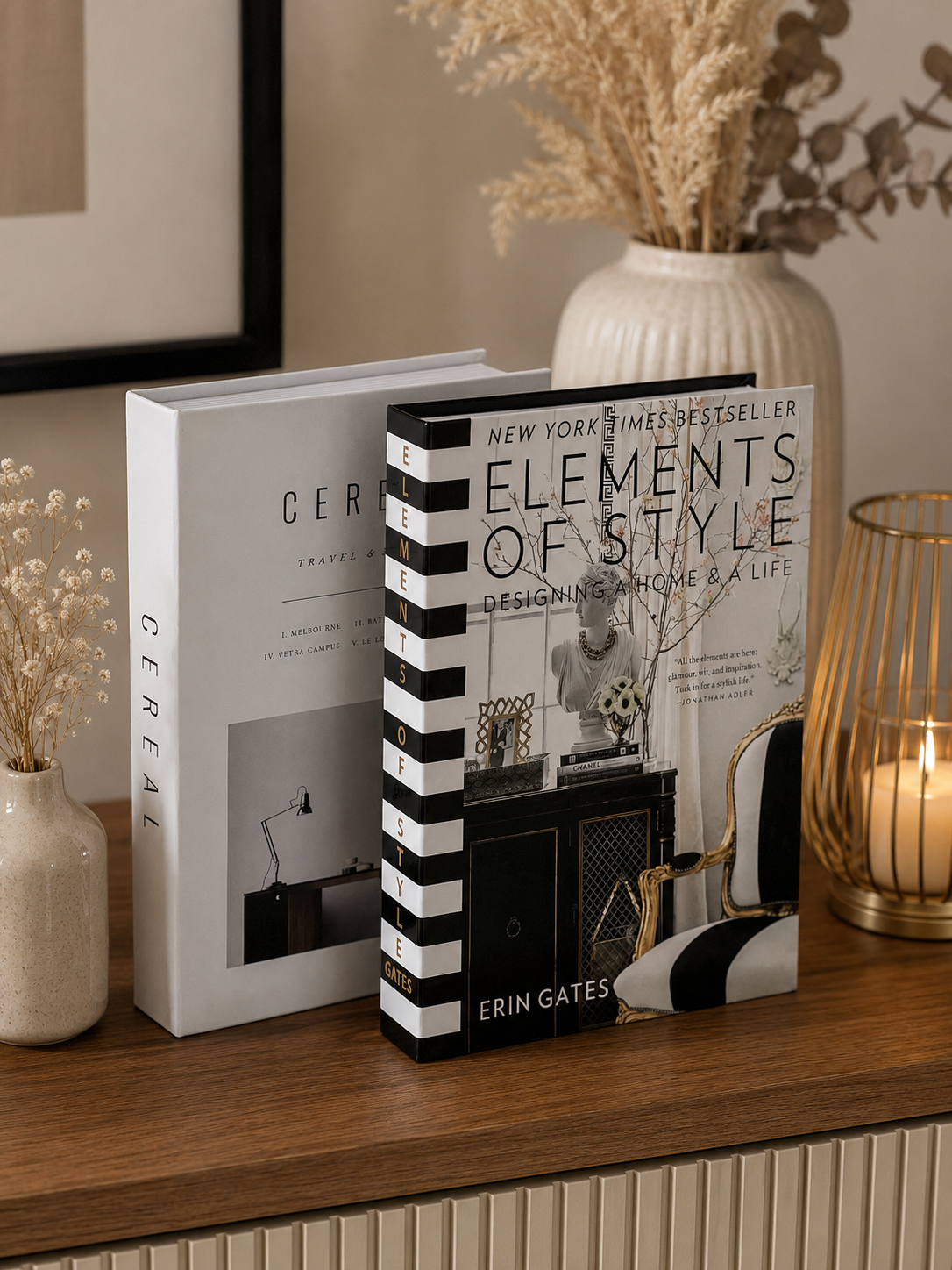 Dekoratif Kitap Kutu Seti 2'li - Gizli Saklama Kutusu Beyaz Siyah Modern Ev Dekorasyonu